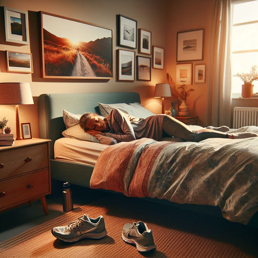 runner sleeping peacefully in bed