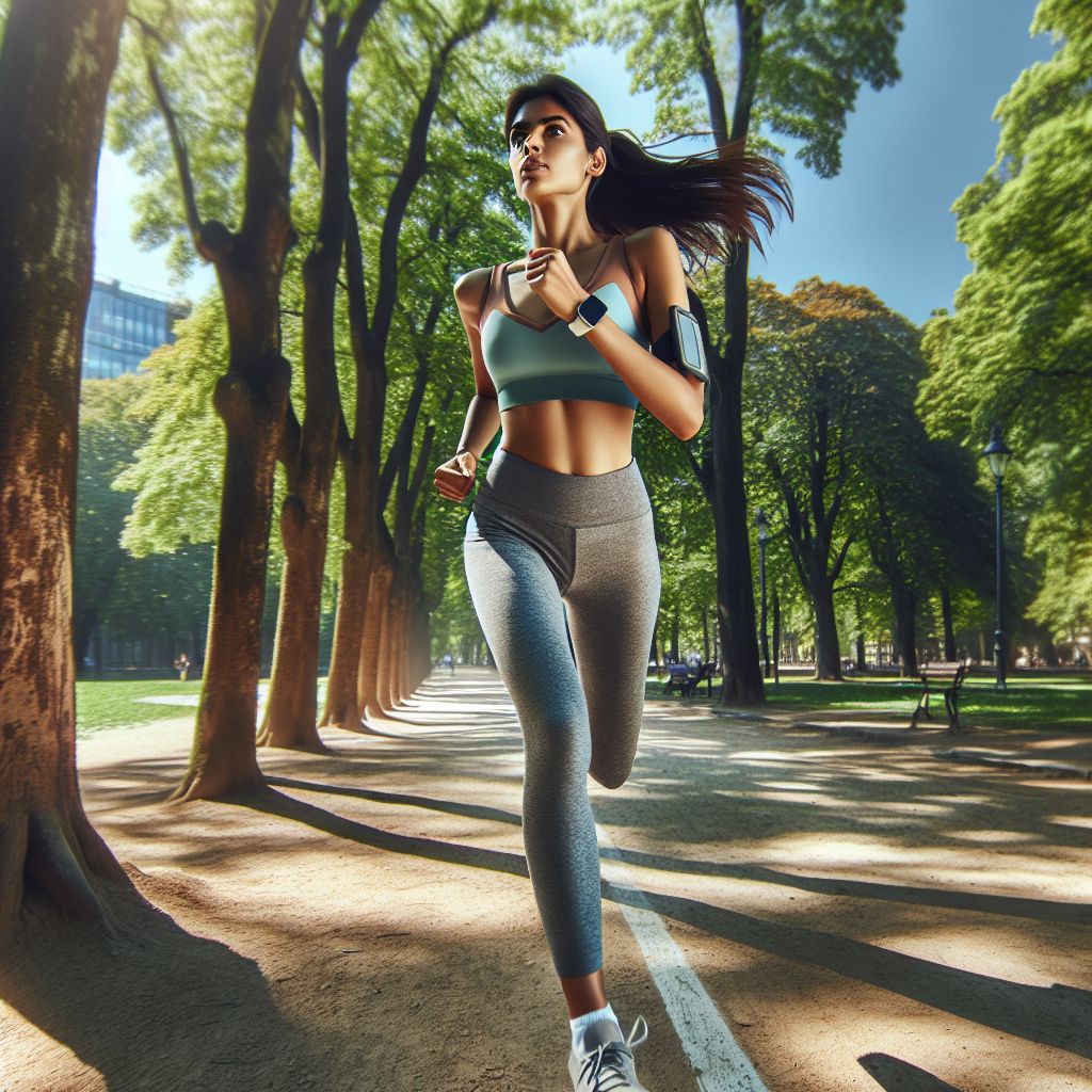 jogger running in a park, heart health, cardiovascular fitness