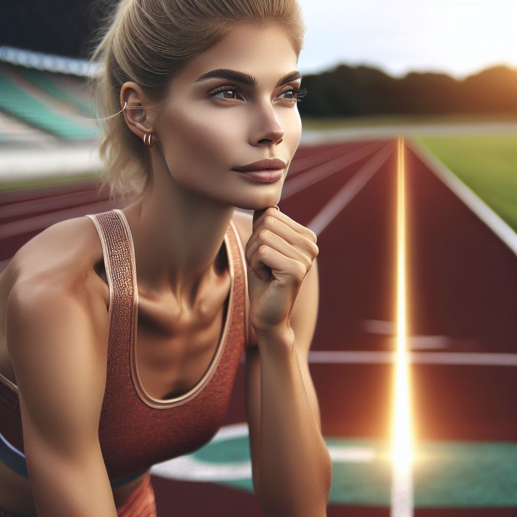 runner visualizing success on a track