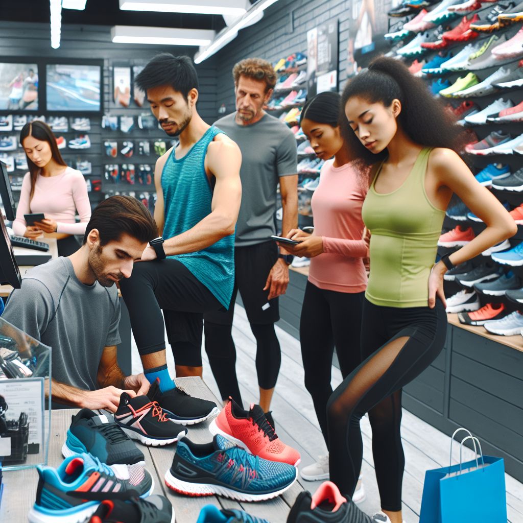runners choosing gear in a store